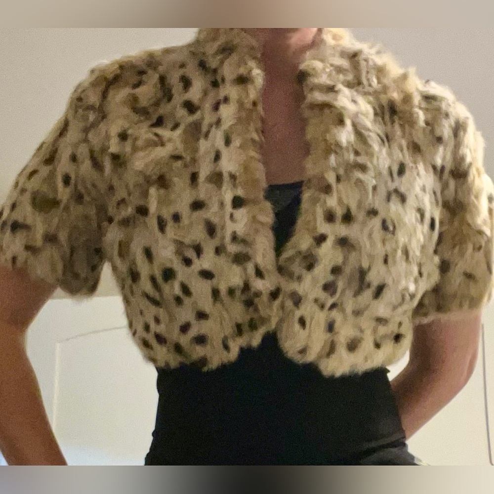 Cropped Fur Coat/Top - Leopard Pattern